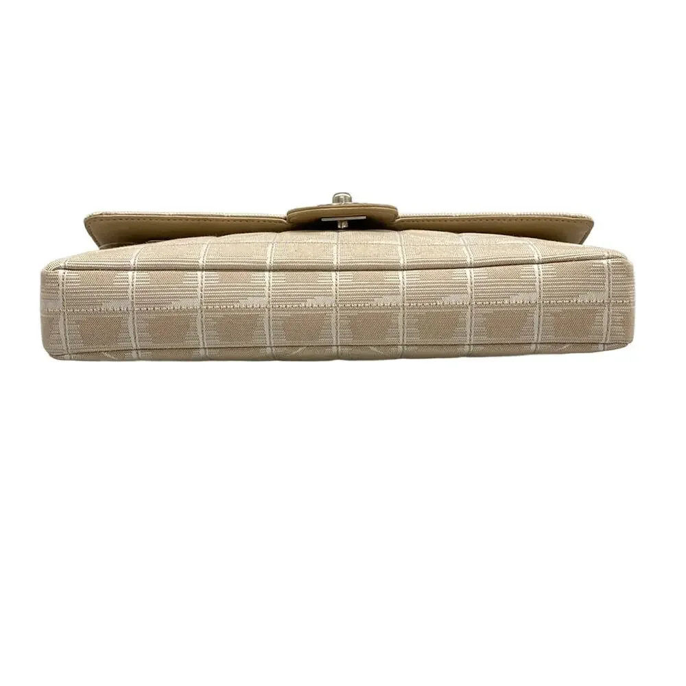 Chanel New Travel Line / Chocolate Bar Stitch Shoulder Bag Nylon Jacquard